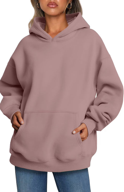Hoodies for Women Fleece Hooded Sweatshirts Oversized Pullover Long Sleeve Ladies Tops with Pocket
