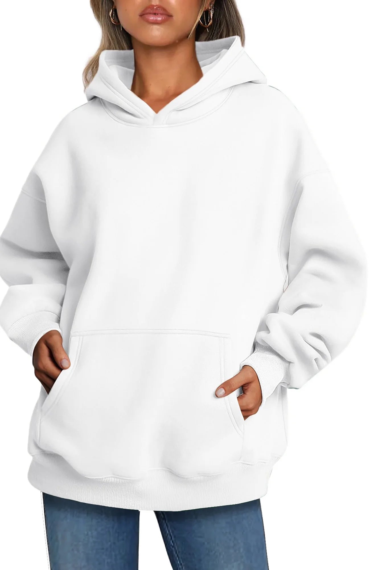 Hoodies for Women Fleece Hooded Sweatshirts Oversized Pullover Long Sleeve Ladies Tops with Pocket