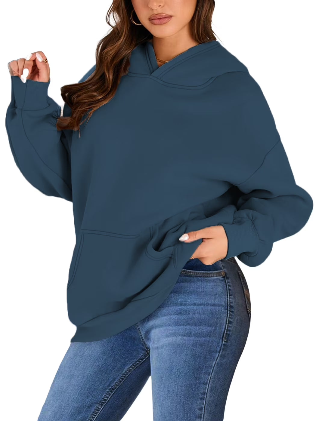 Hoodies for Women Fleece Hooded Sweatshirts Oversized Pullover Long Sleeve Ladies Tops with Pocket