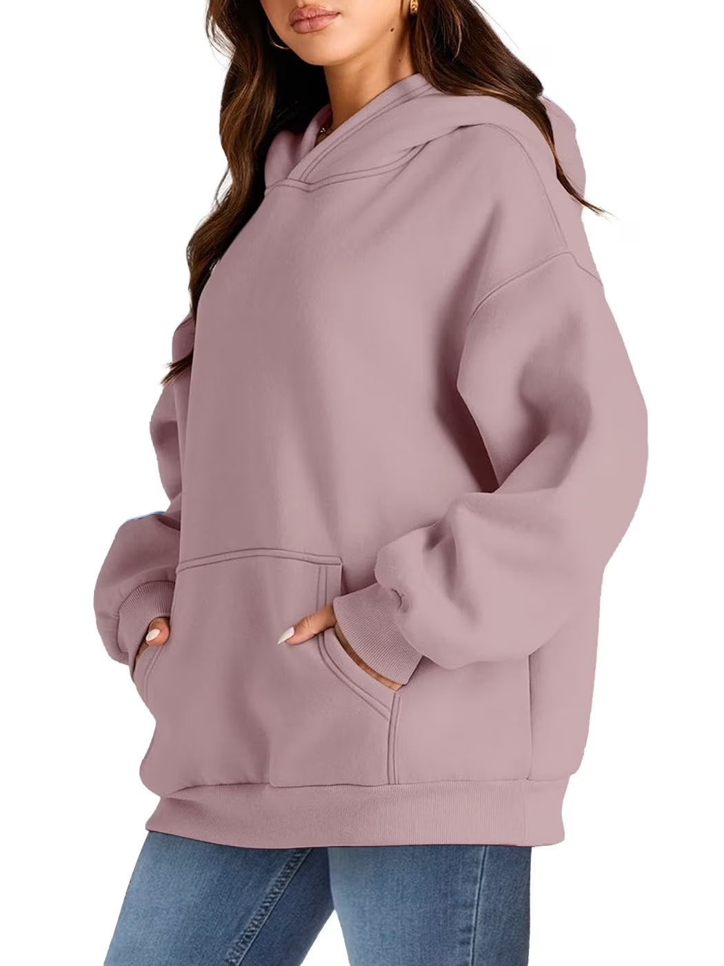 Hoodies for Women Fleece Hooded Sweatshirts Oversized Pullover Long Sleeve Ladies Tops with Pocket