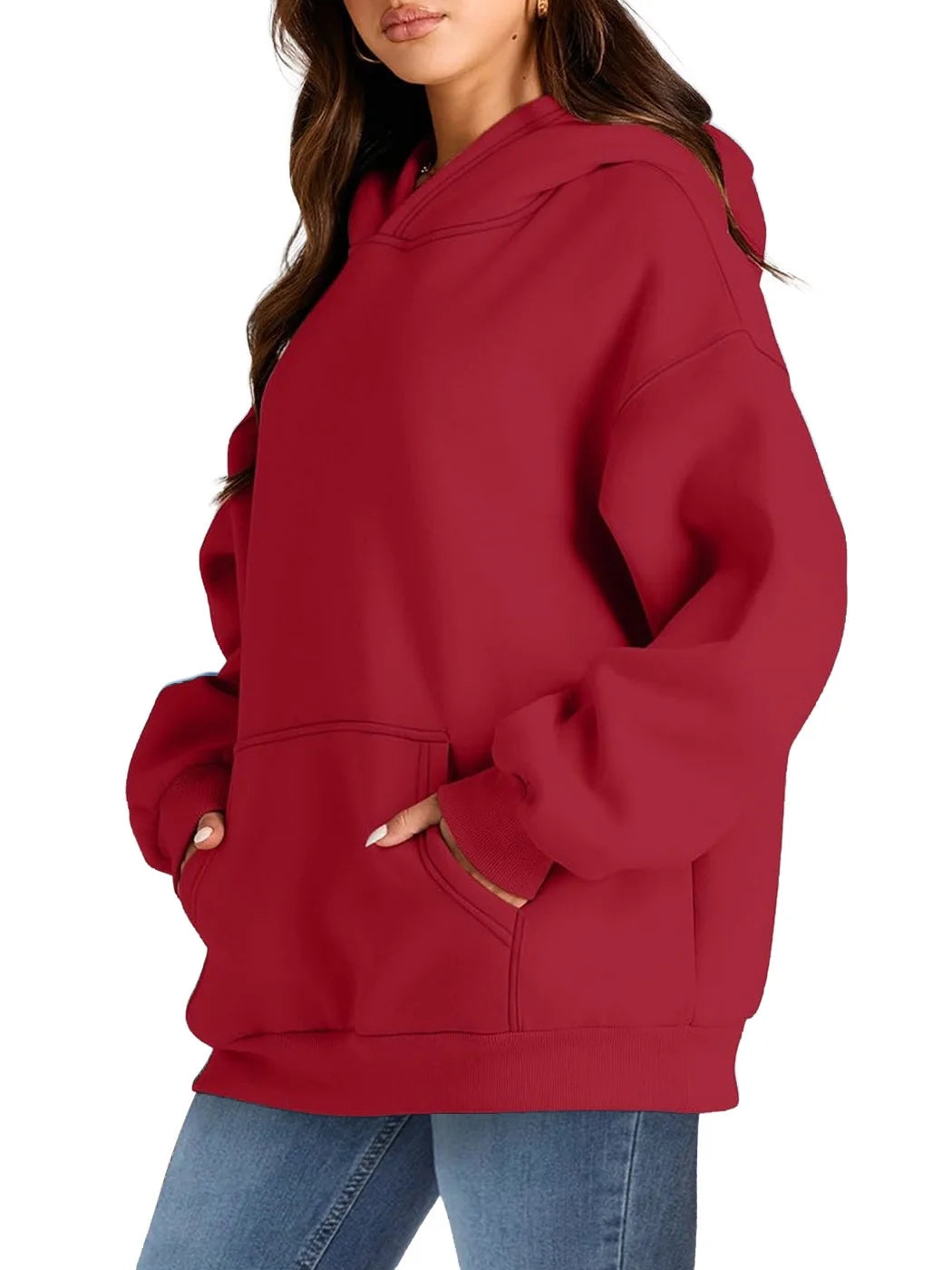 Hoodies for Women Fleece Hooded Sweatshirts Oversized Pullover Long Sleeve Ladies Tops with Pocket