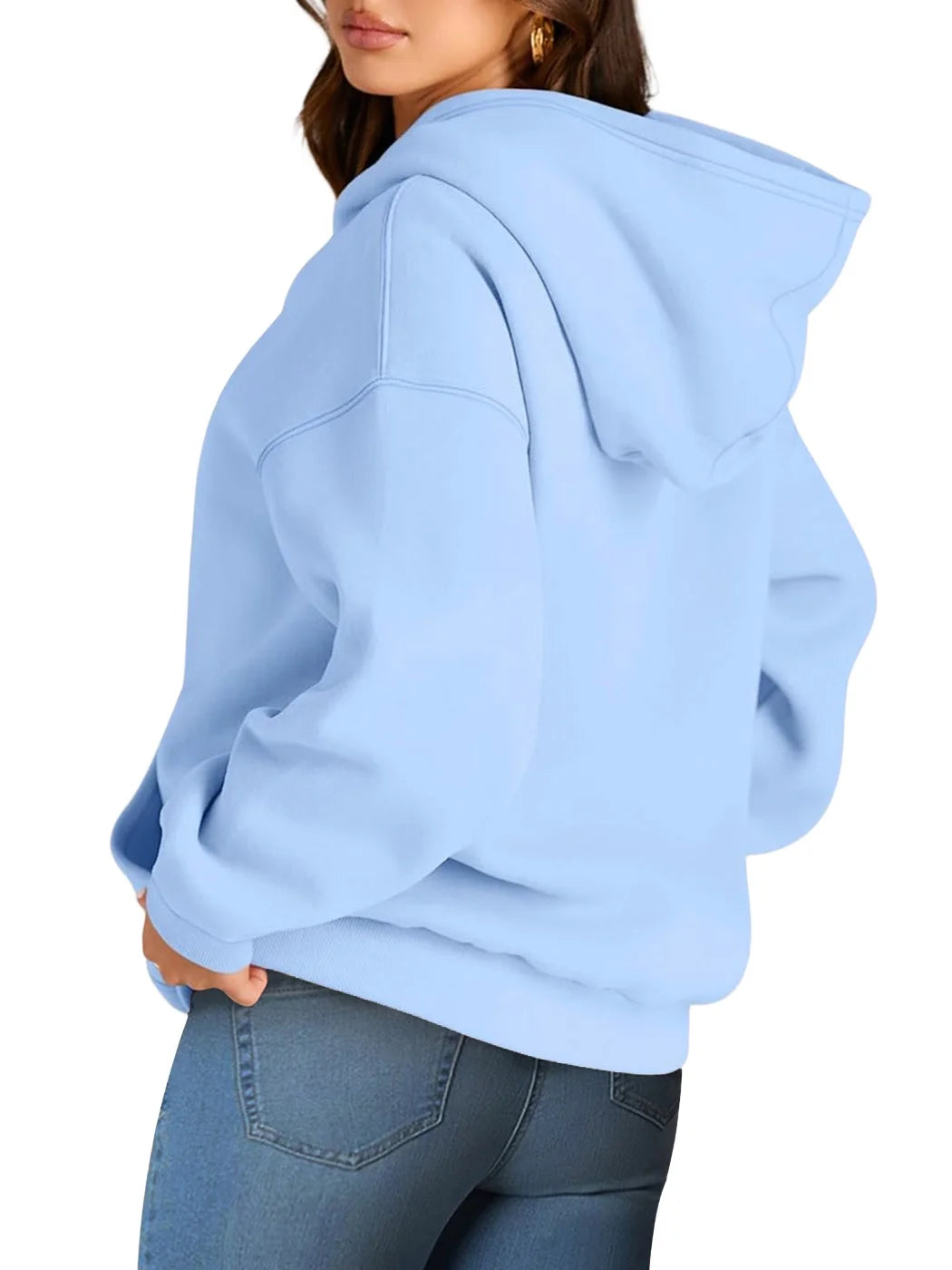 Hoodies for Women Fleece Hooded Sweatshirts Oversized Pullover Long Sleeve Ladies Tops with Pocket