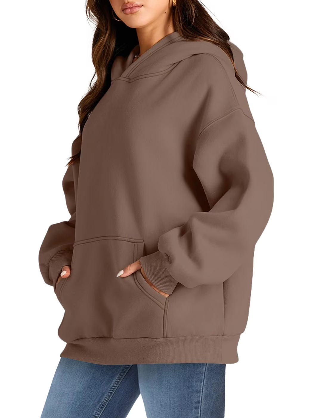 Hoodies for Women Fleece Hooded Sweatshirts Oversized Pullover Long Sleeve Ladies Tops with Pocket