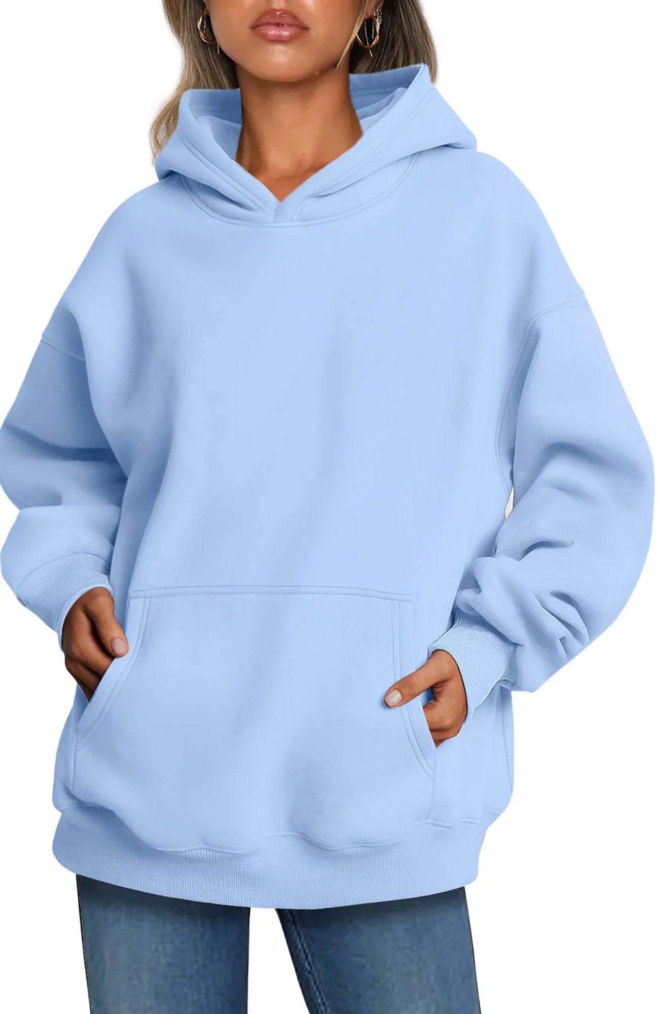 Hoodies for Women Fleece Hooded Sweatshirts Oversized Pullover Long Sleeve Ladies Tops with Pocket
