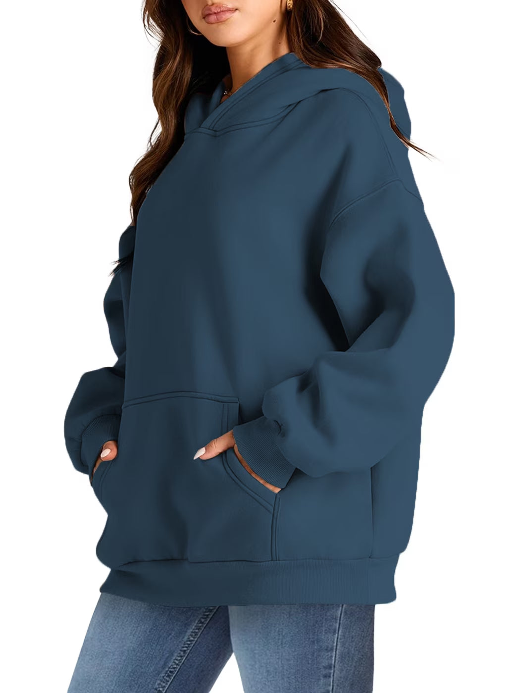 Hoodies for Women Fleece Hooded Sweatshirts Oversized Pullover Long Sleeve Ladies Tops with Pocket