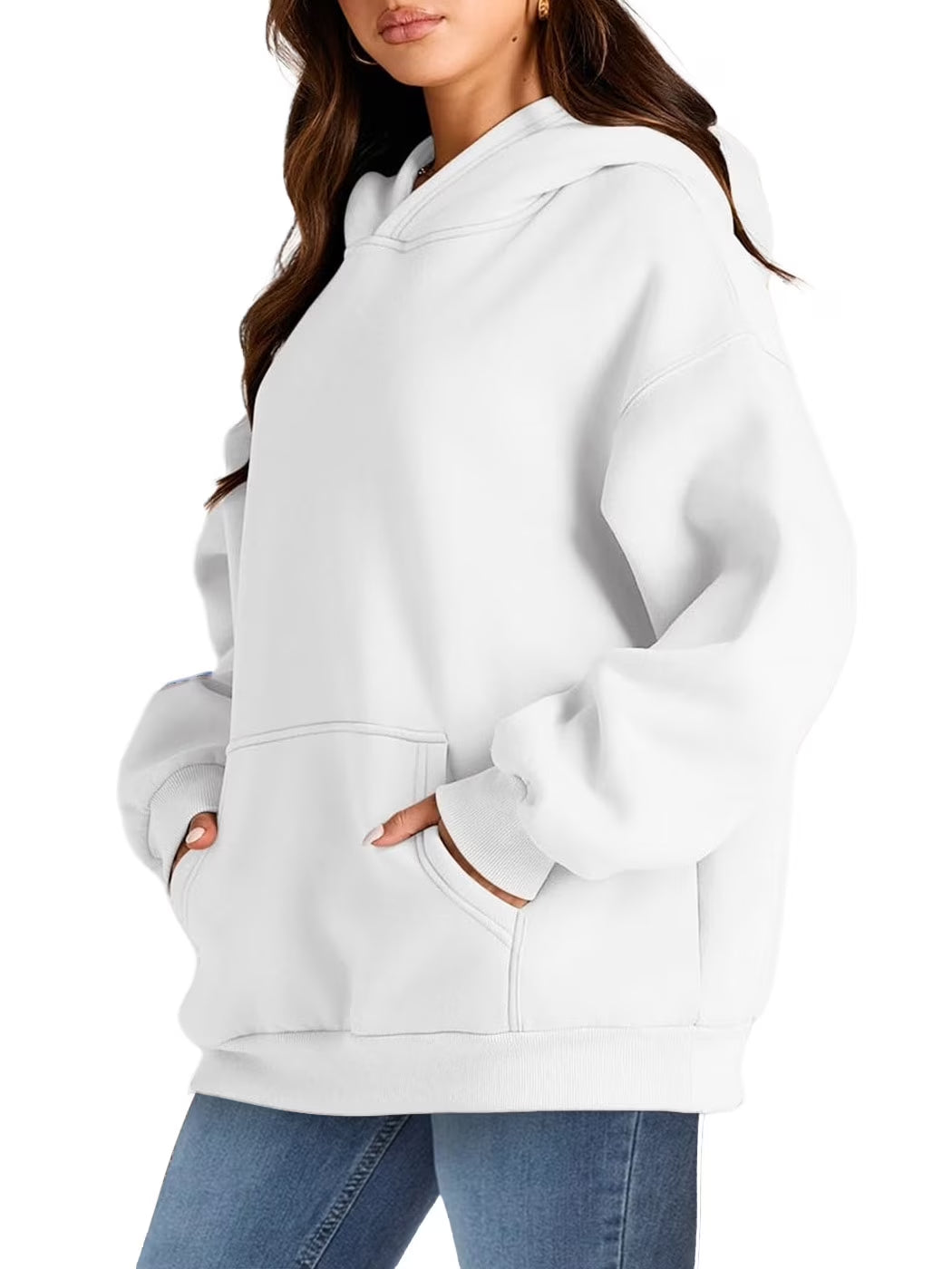 Hoodies for Women Fleece Hooded Sweatshirts Oversized Pullover Long Sleeve Ladies Tops with Pocket