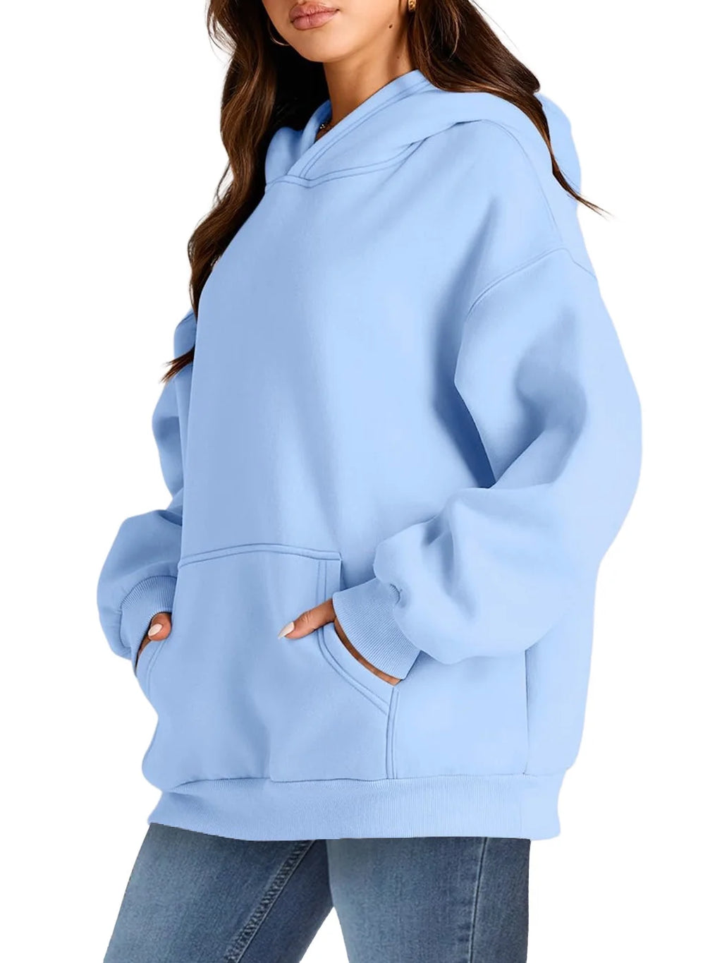 Hoodies for Women Fleece Hooded Sweatshirts Oversized Pullover Long Sleeve Ladies Tops with Pocket